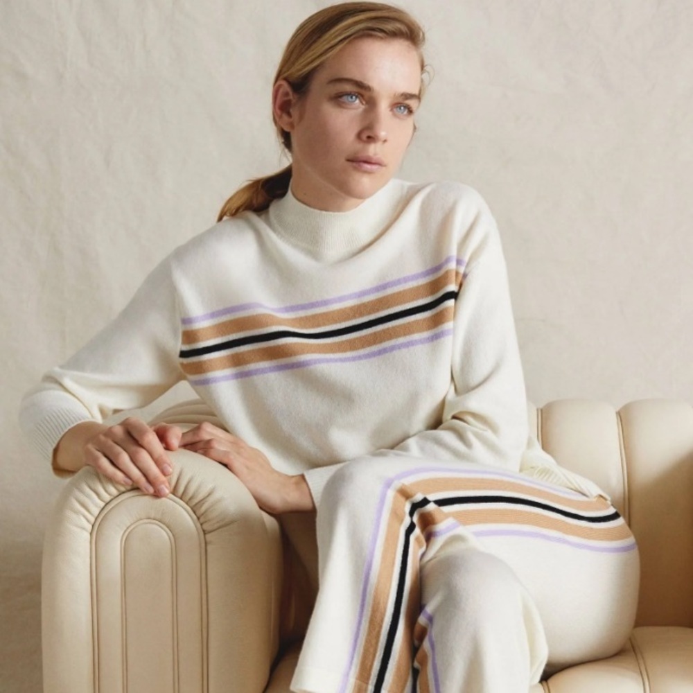 Chinti & Parker Mock Neck Wool Cashmere Sweater Size M